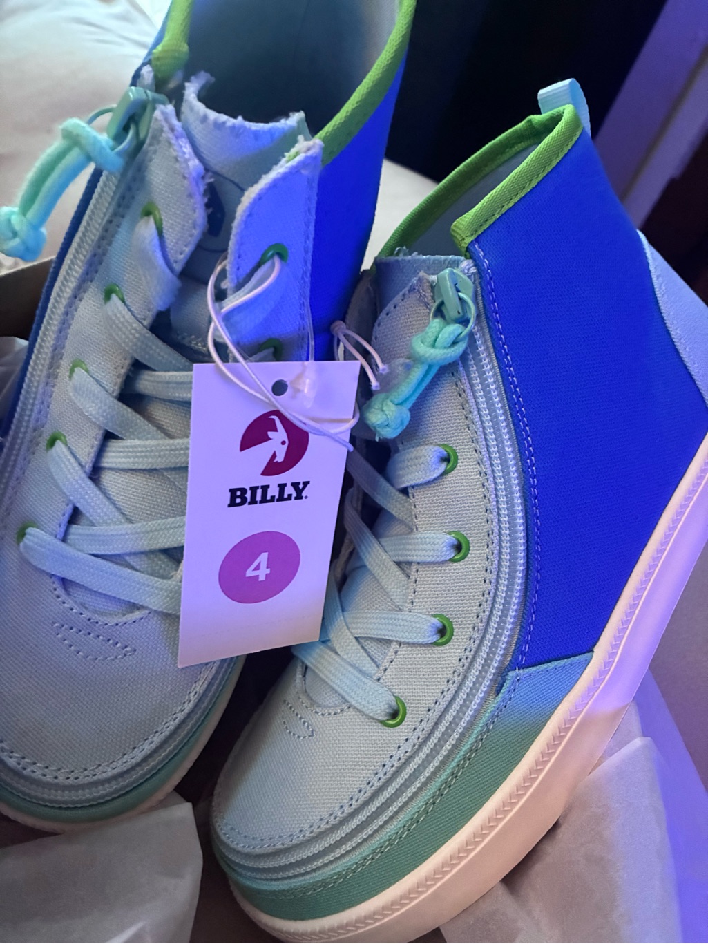 Kids Light Blue High Top Canvas Sneakers — image 4 of 6